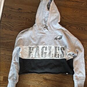 Philadelphia Eagles Gray and Black Eagles Women's Hoodie